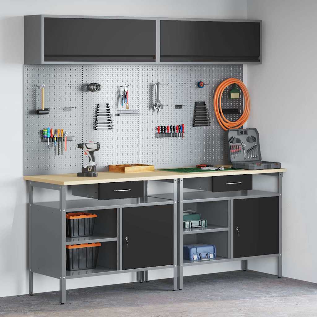 Werkbankset Met Lade 8 Pcs 200 X 55 X 200 Cm Staal