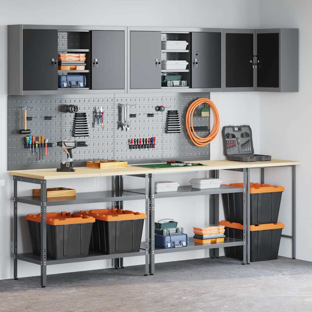 Werk Cabinet Met Lade Met Opslag 10 Pcs 200 X 55 X 200 Cm Zwart