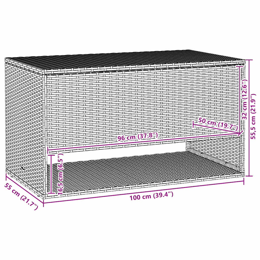 Opbergbox Voor Buiten 100X55X55,5 Cm Poly Rattan