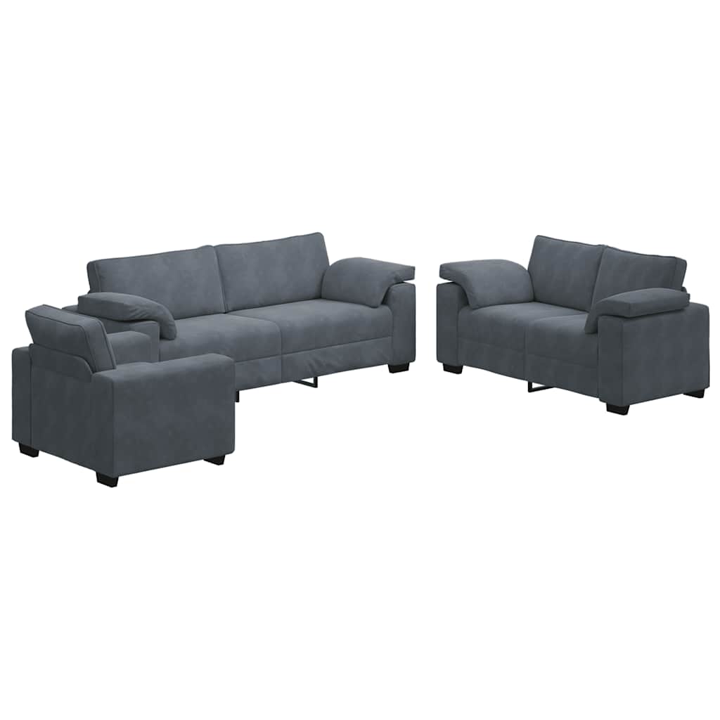 3-Delige Loungeset Met Kussens Fluweel