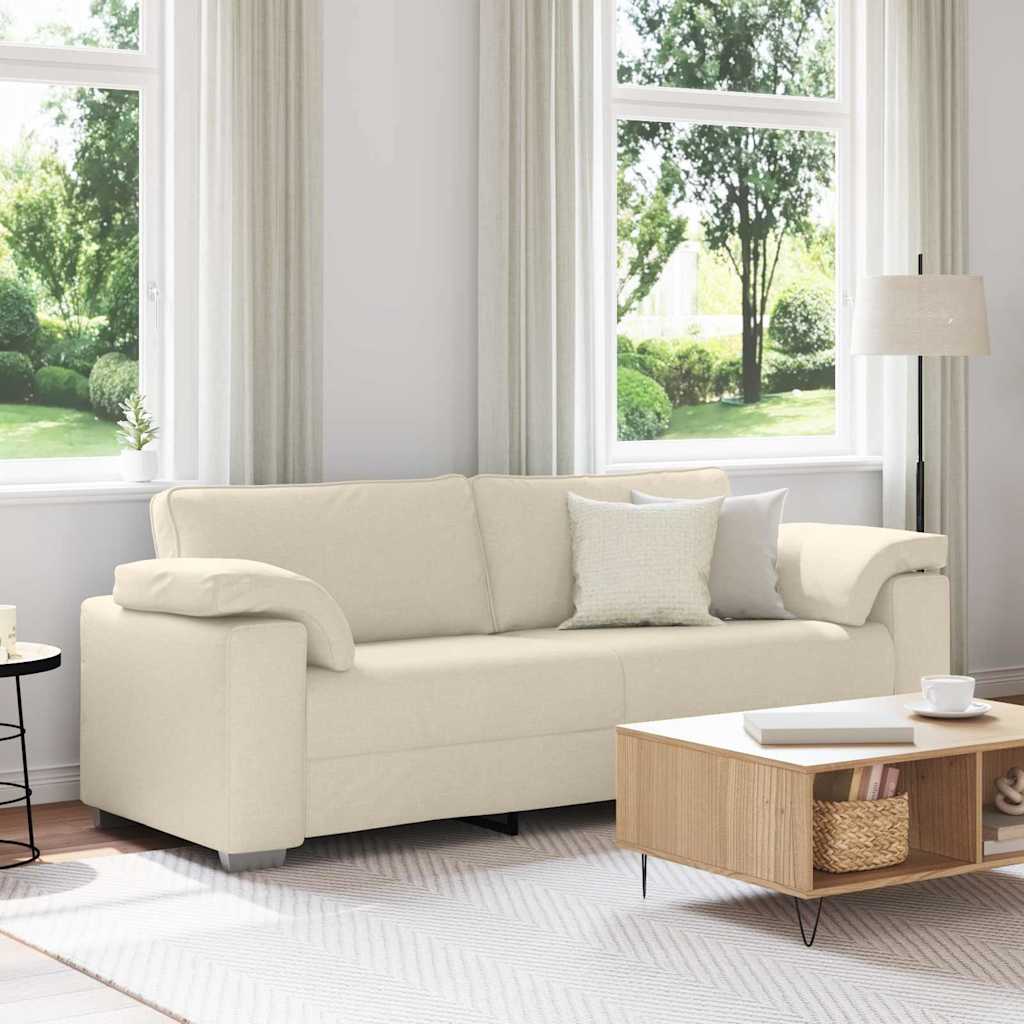 Bank Met Kussen Met Kussen Beige 180 X 77 X 82 Cm Linnen