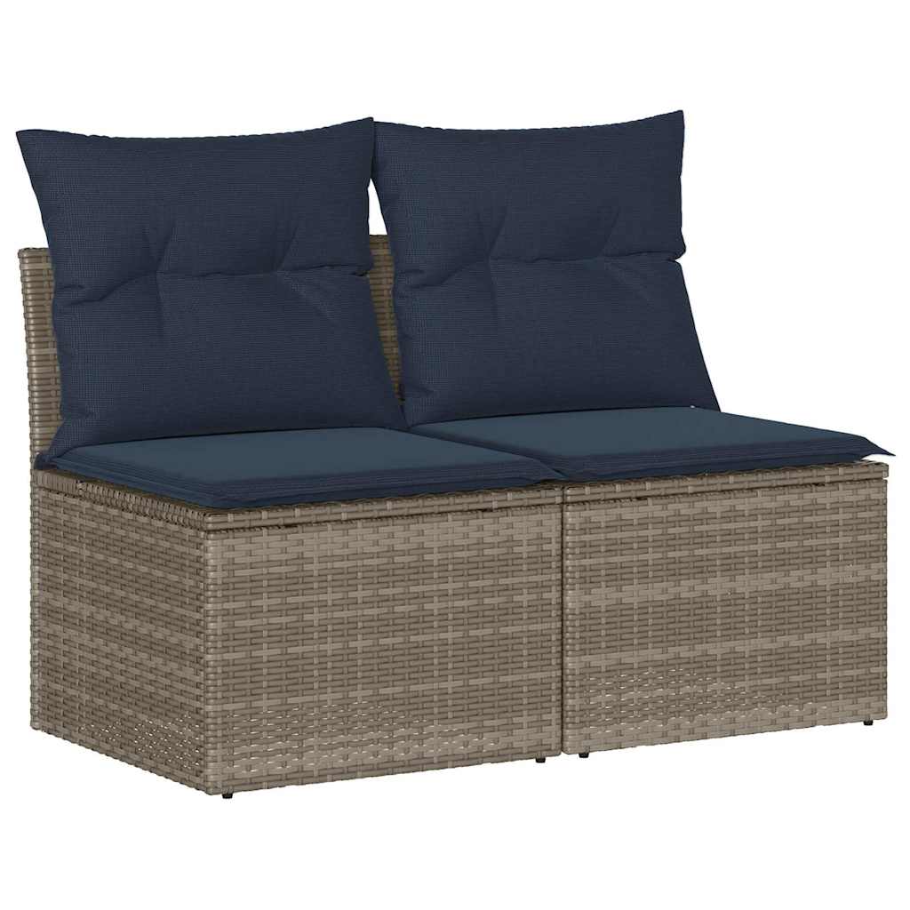 2-Delige Loungeset Met Kussens Poly Rattan Acacia