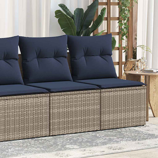 2-Delige Loungeset Met Kussens Poly Rattan Acacia