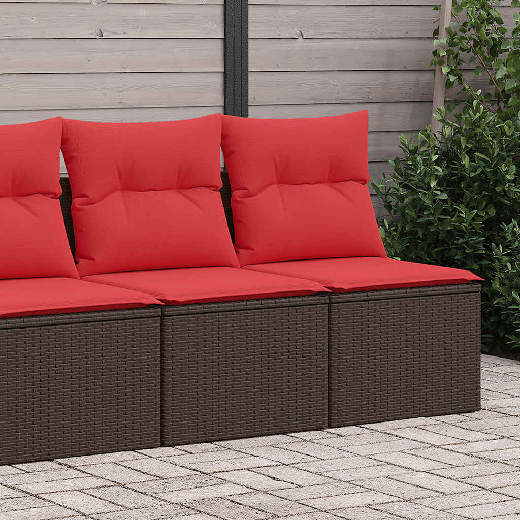 2-Delige Loungeset Met Kussens Poly Rattan Acacia