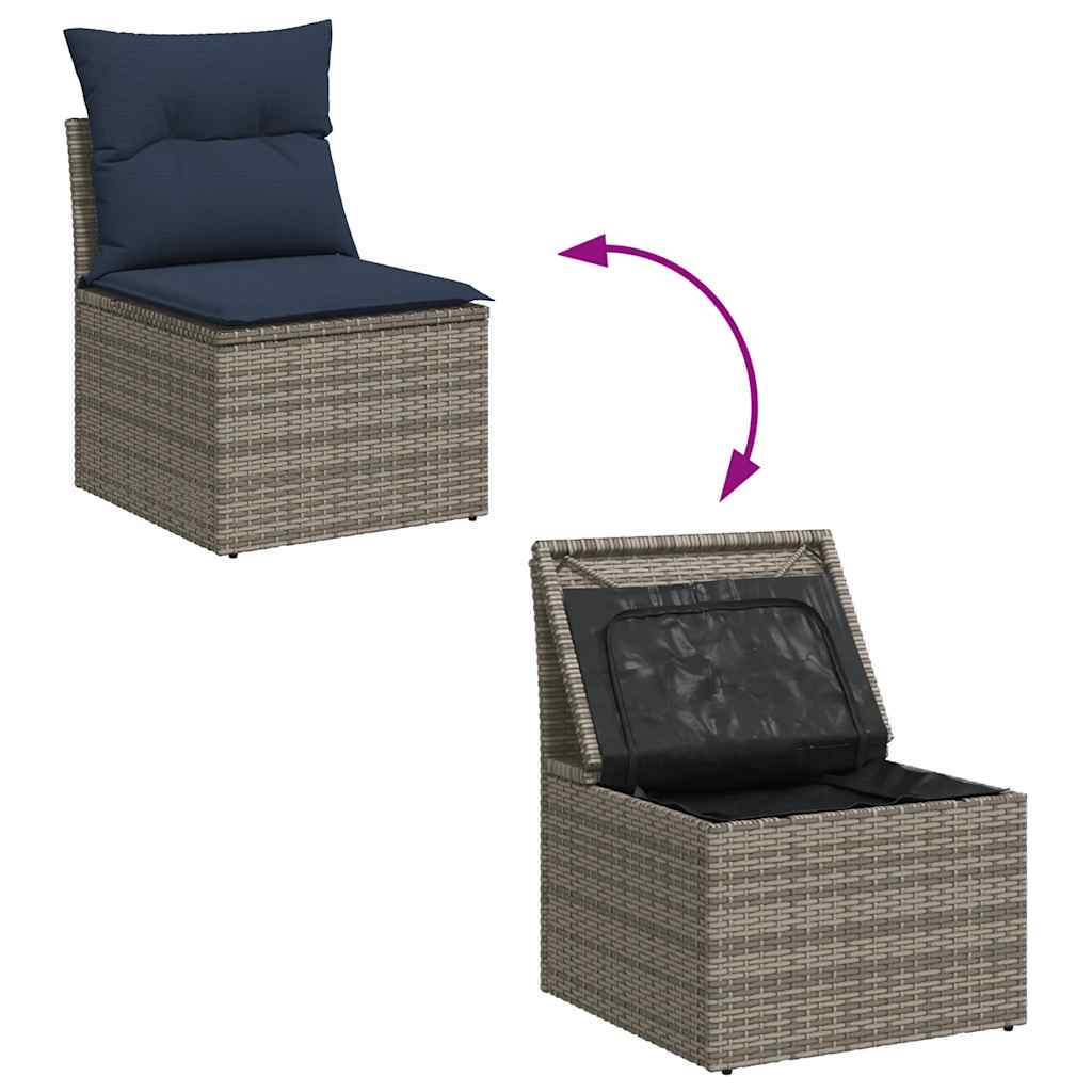 6-Delige Loungeset Met Kussens Poly Rattan Acacia