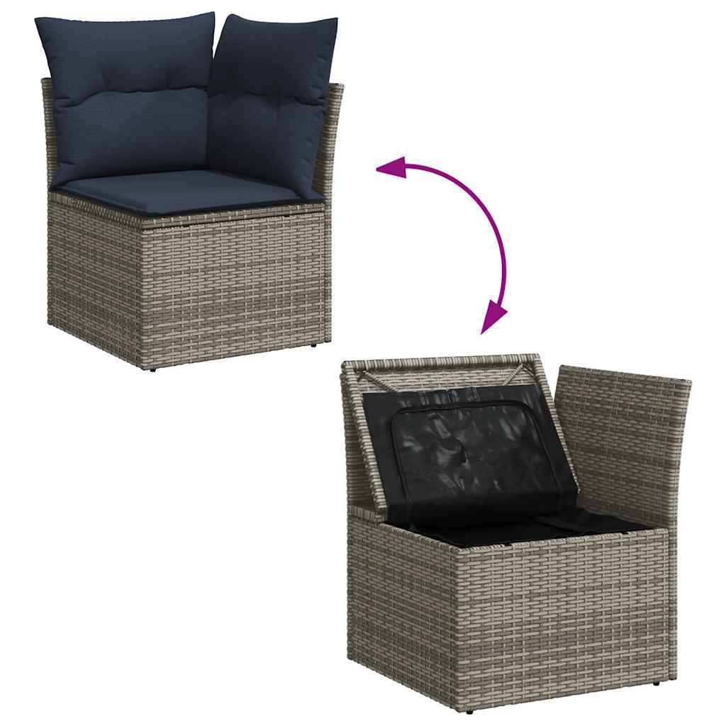 6-Delige Loungeset Met Kussens Poly Rattan Acacia