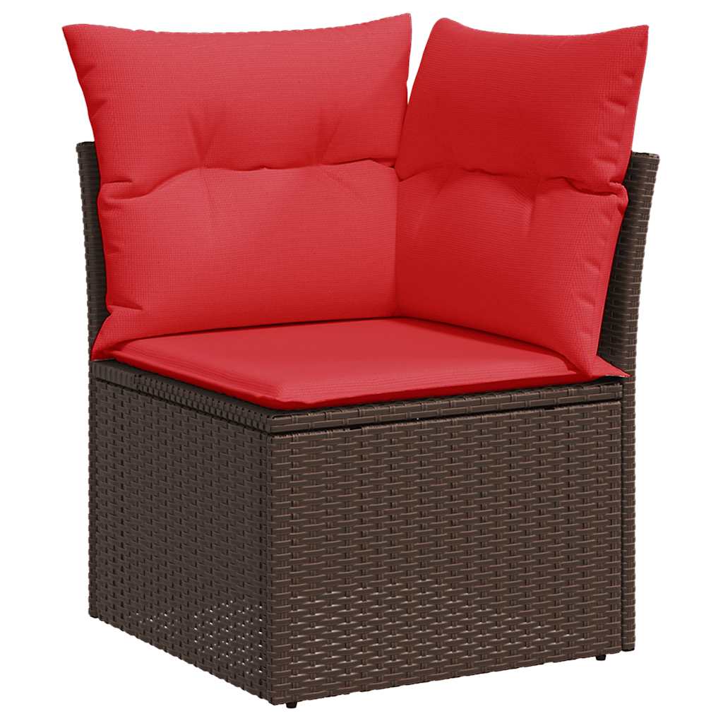 7-Delige Loungeset Met Kussens Poly Rattan Acacia