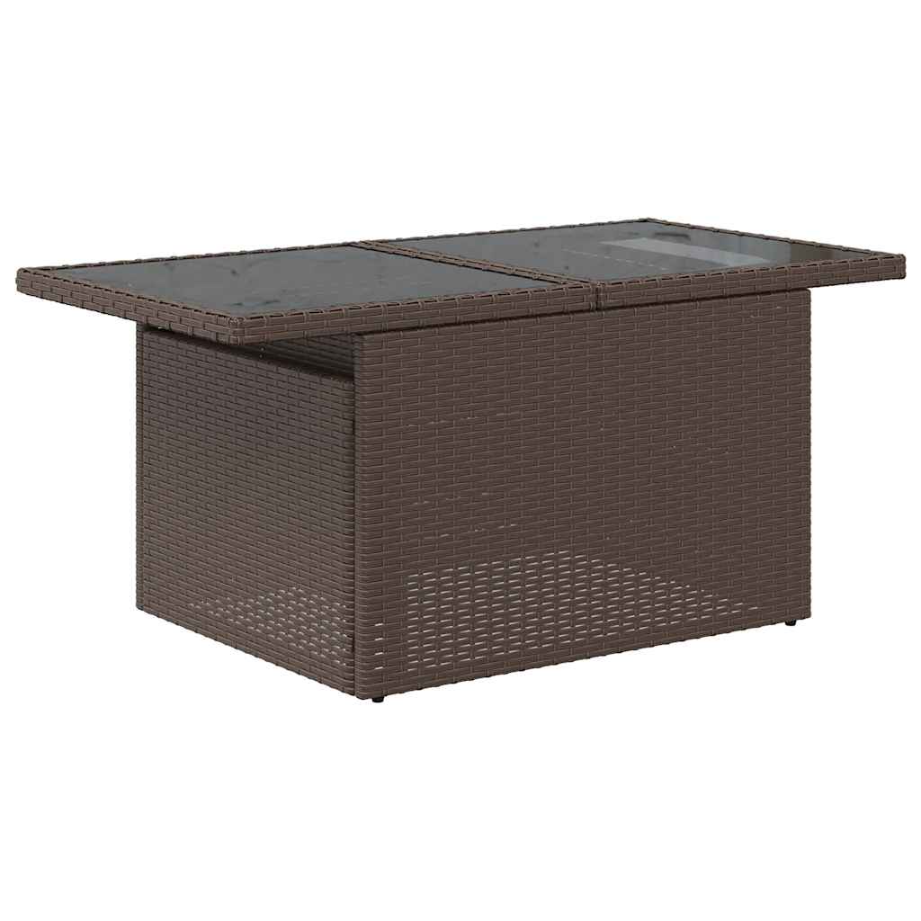 7-Delige Loungeset Met Kussens Poly Rattan Acacia