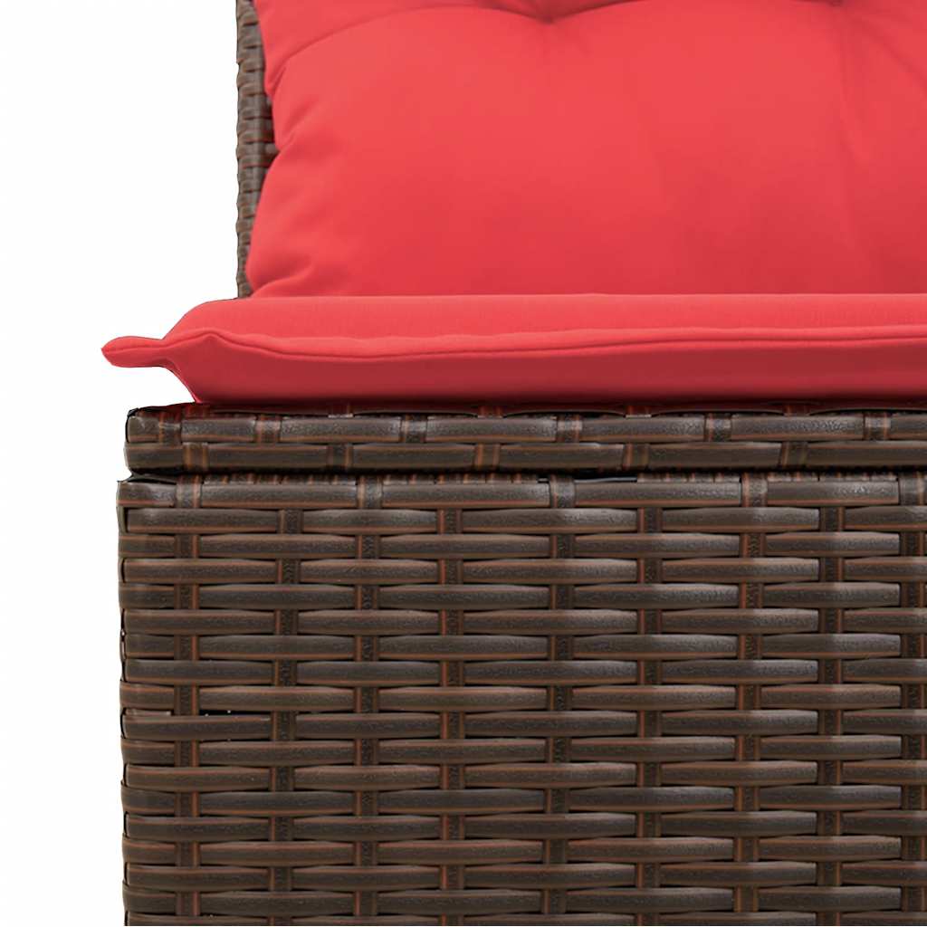 7-Delige Loungeset Met Kussens Poly Rattan Acacia