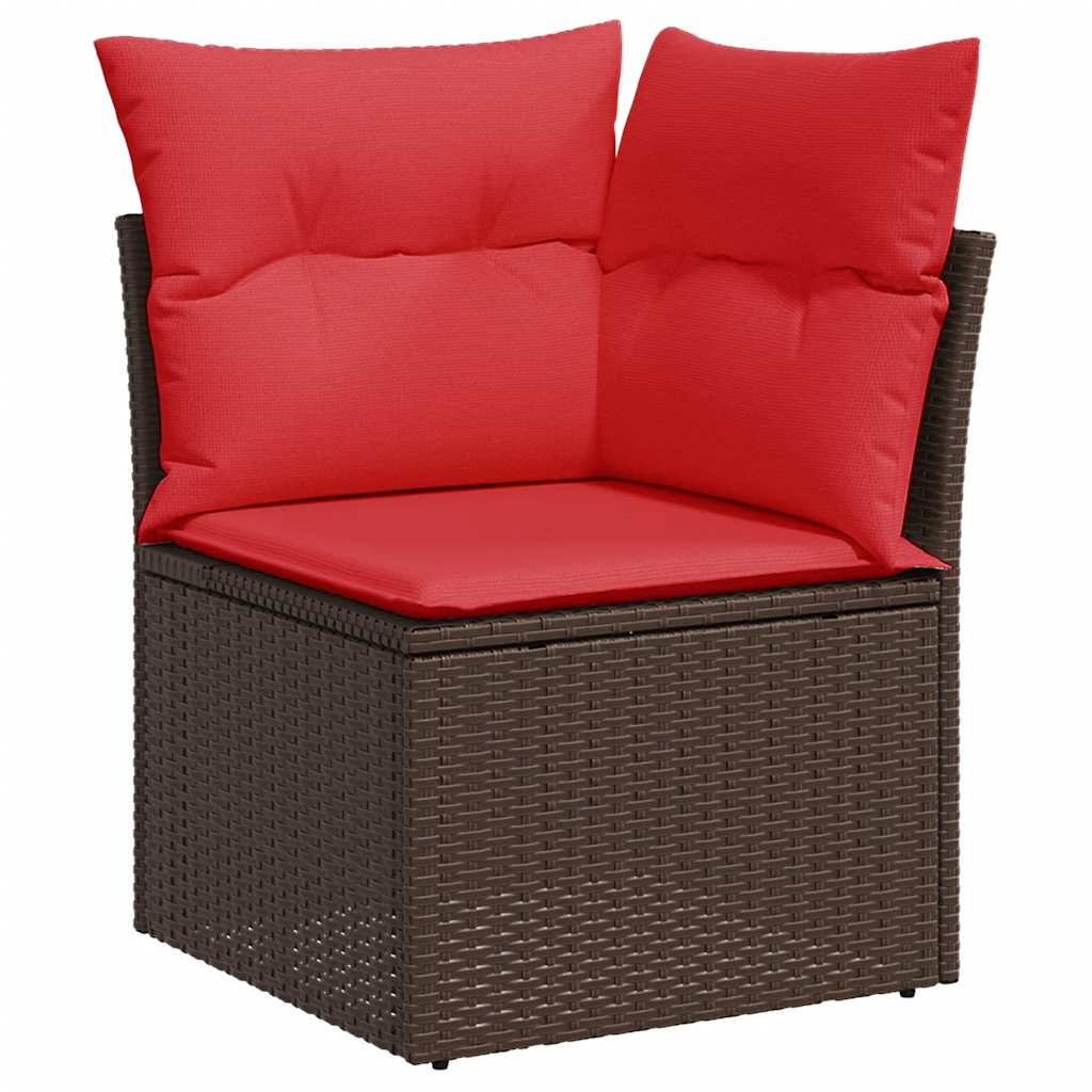 9-Delige Loungeset Met Kussens Poly Rattan Acacia