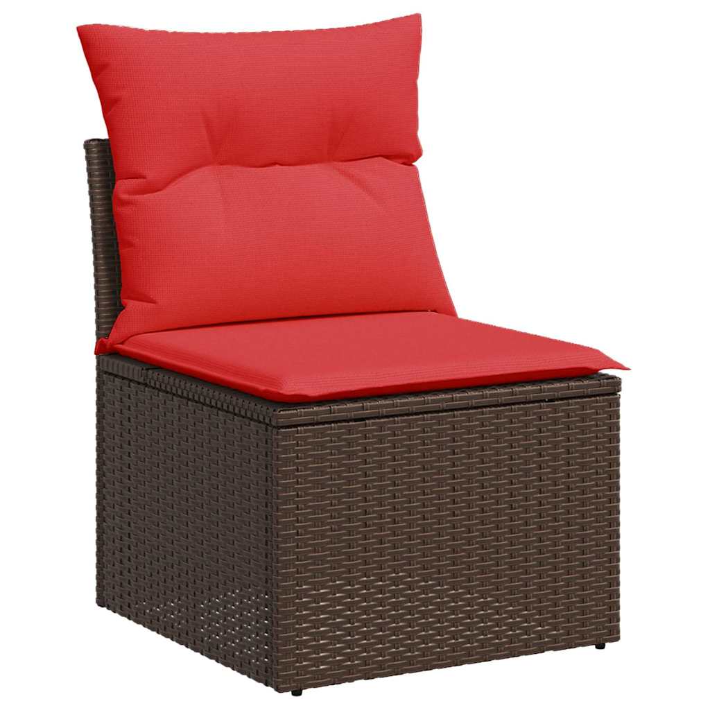 5-Delige Loungeset Met Kussens Poly Rattan Acacia