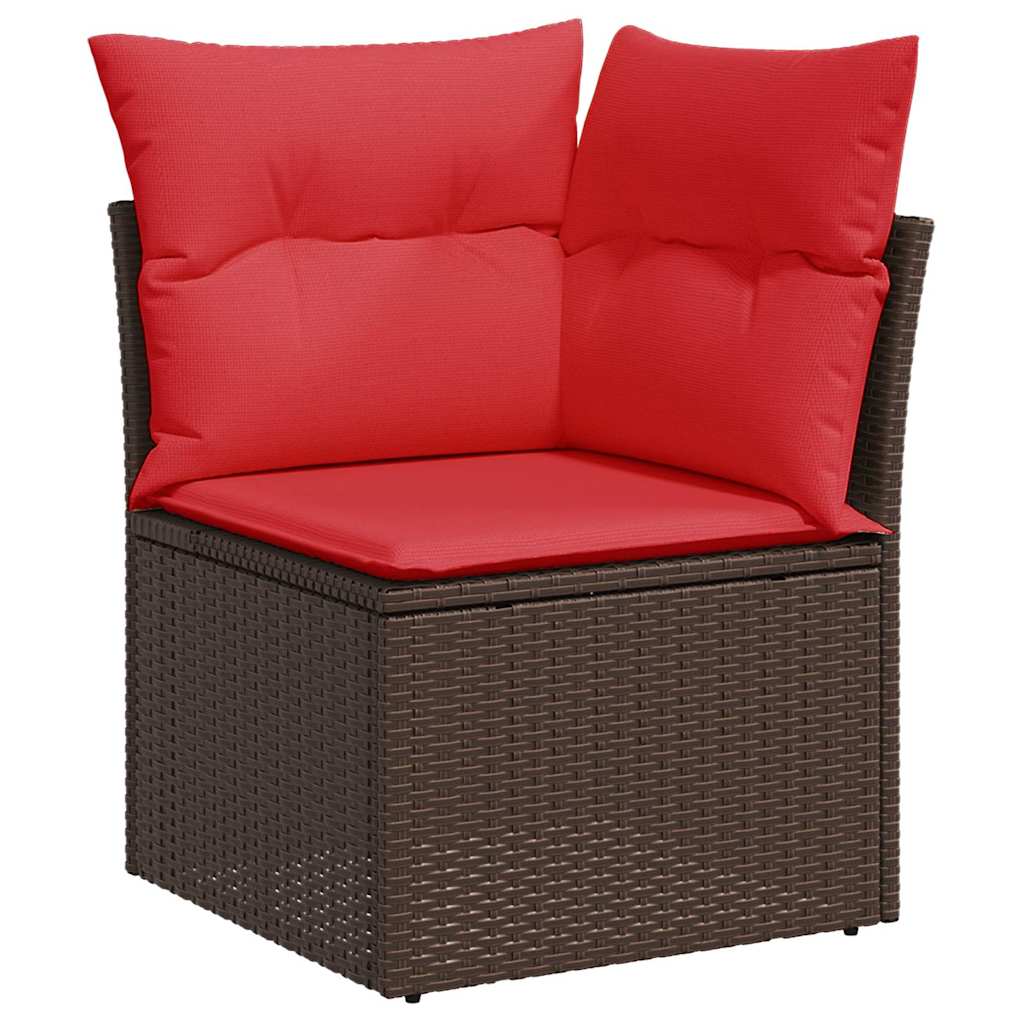 5-Delige Loungeset Met Kussens Poly Rattan Acacia