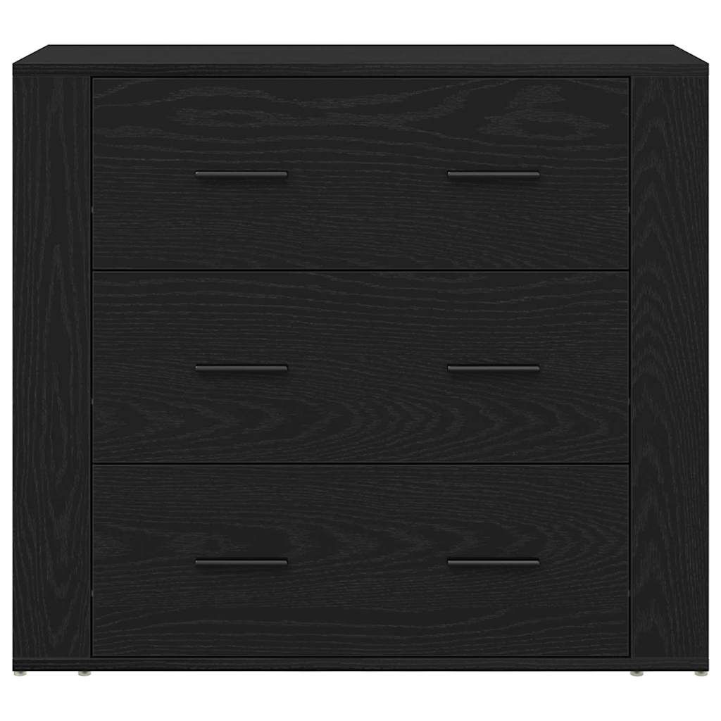Zwarte Eiken Dressoir 80 X 33 X 70 Cm Bewerkt Hout