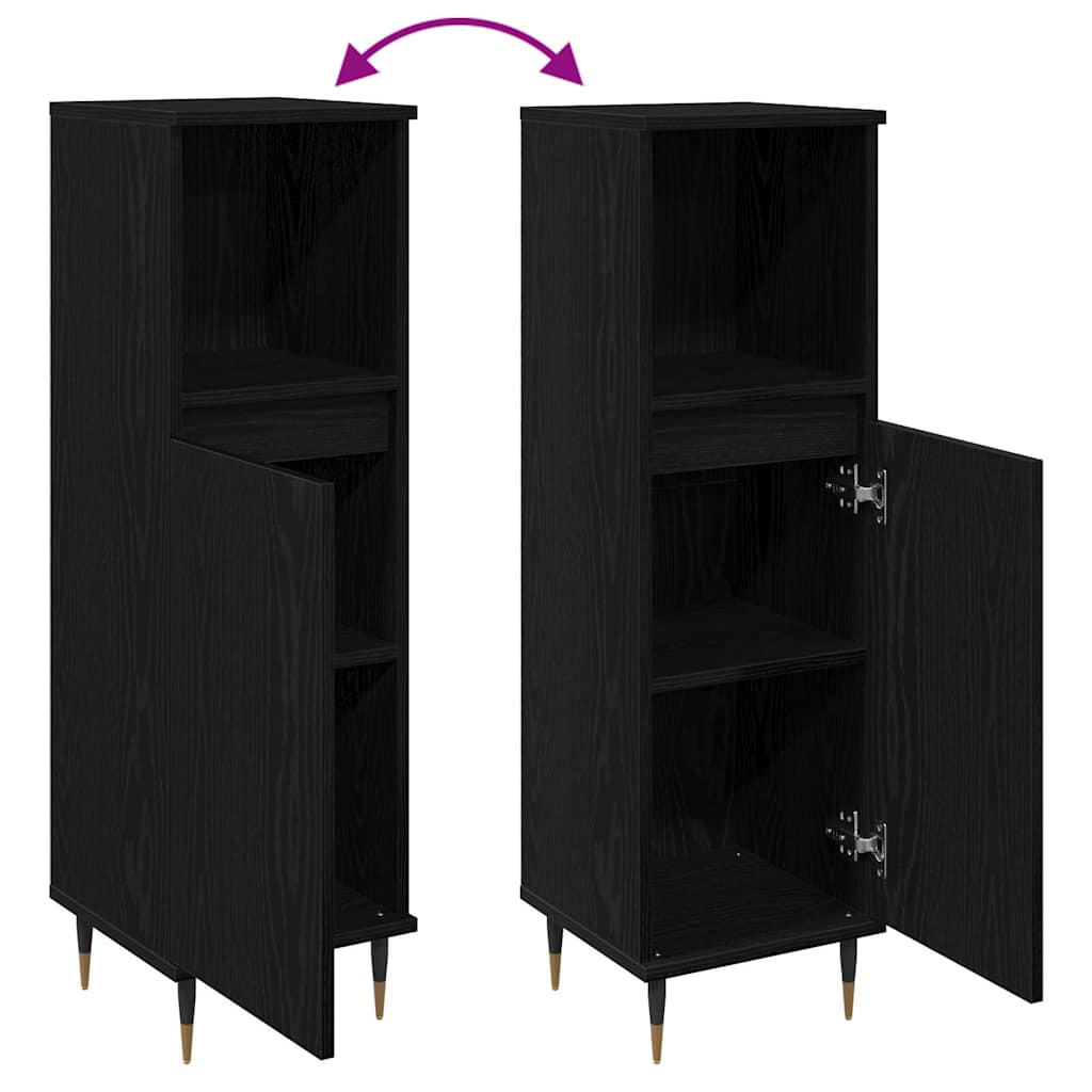 Badkamerkast 30 X 30 X 100 Cm Bewerkt Hout