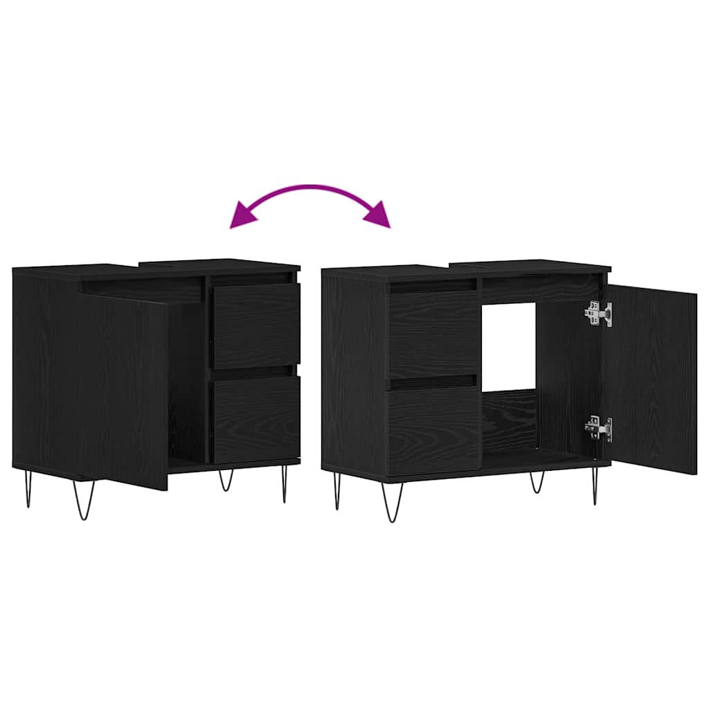 Wastafelmeubel 65 X 33 X 60 Cm Bewerkt Hout