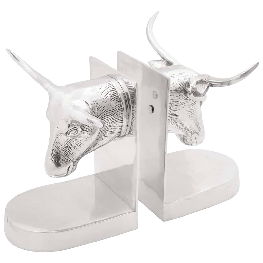 Boekensteunen 2 Pcs Zilver Aluminium