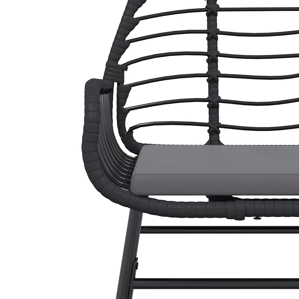 9-Delige Tuinset Met Kussens Poly Rattan Glas Zwart