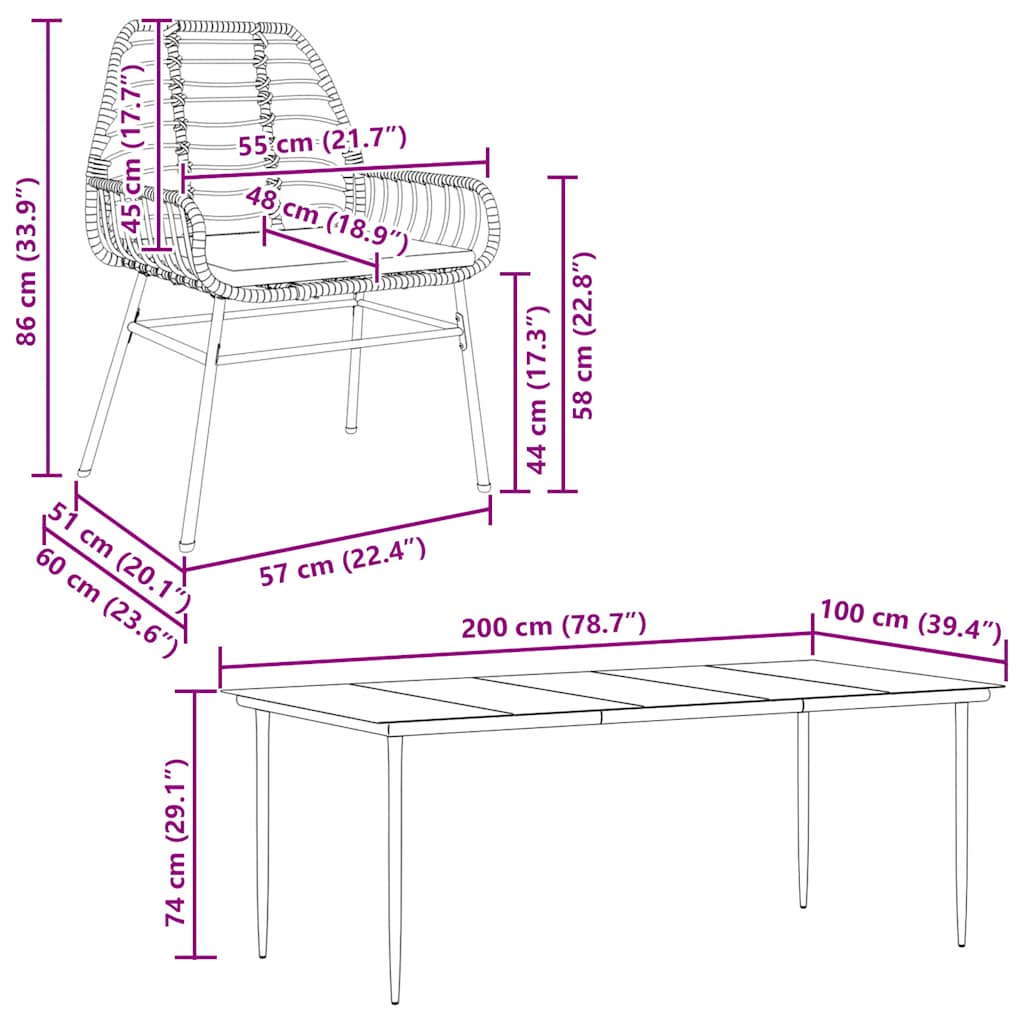 9-Delige Tuinset Met Kussens Poly Rattan Glas Zwart