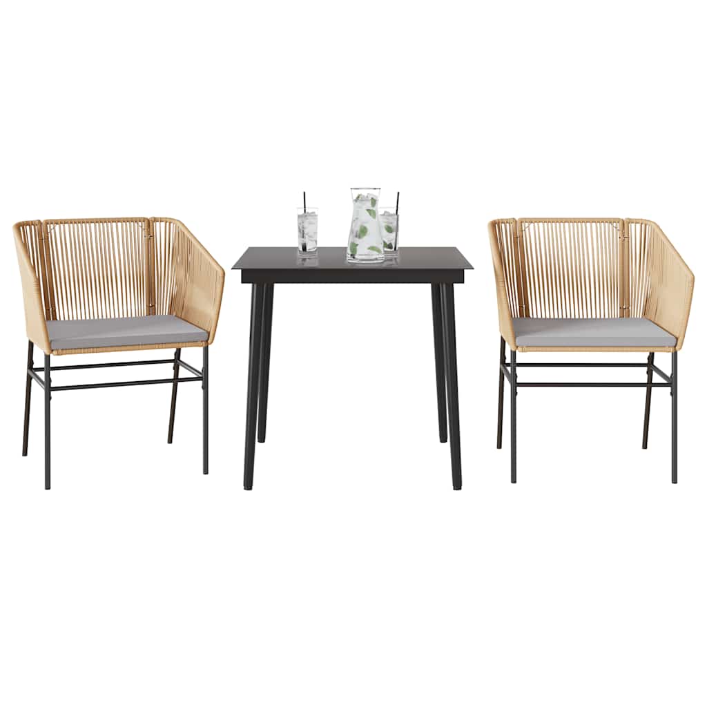 9-Delige Tuinset Met Kussens Poly Rattan Glas