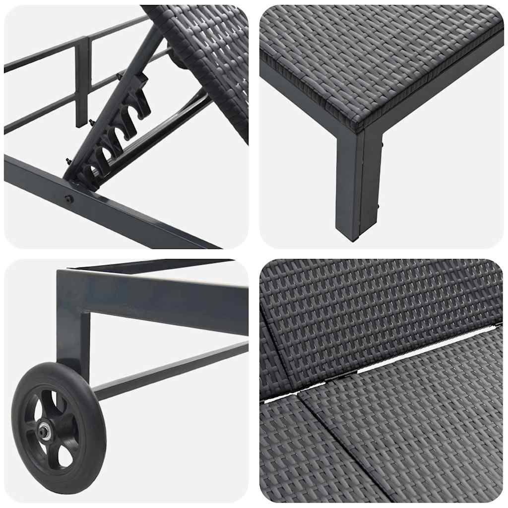 Ligstoel 2-Persoon 60 X 200 X 27Cm Poly Rattan