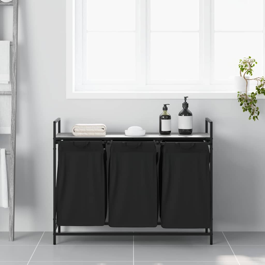 Wasmand 3 Vakken Met Plank Eiken