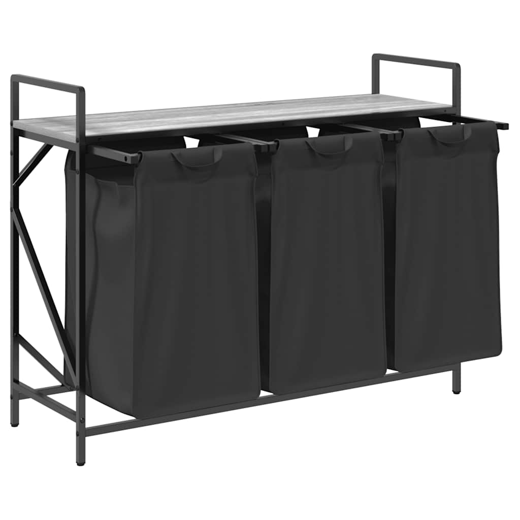 Wasmand 3 Vakken Met Plank Eiken