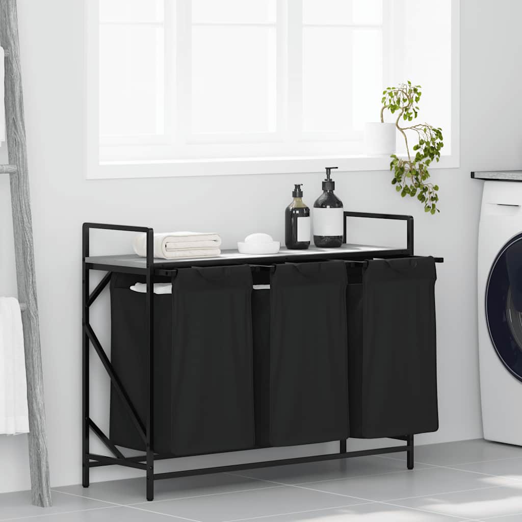 Wasmand 3 Vakken Met Plank Eiken