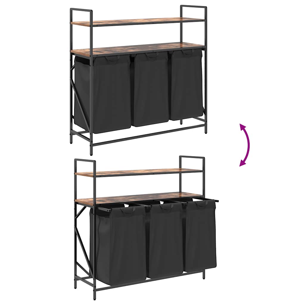 Wasmand 3 Vakken Met Planken Kleurig