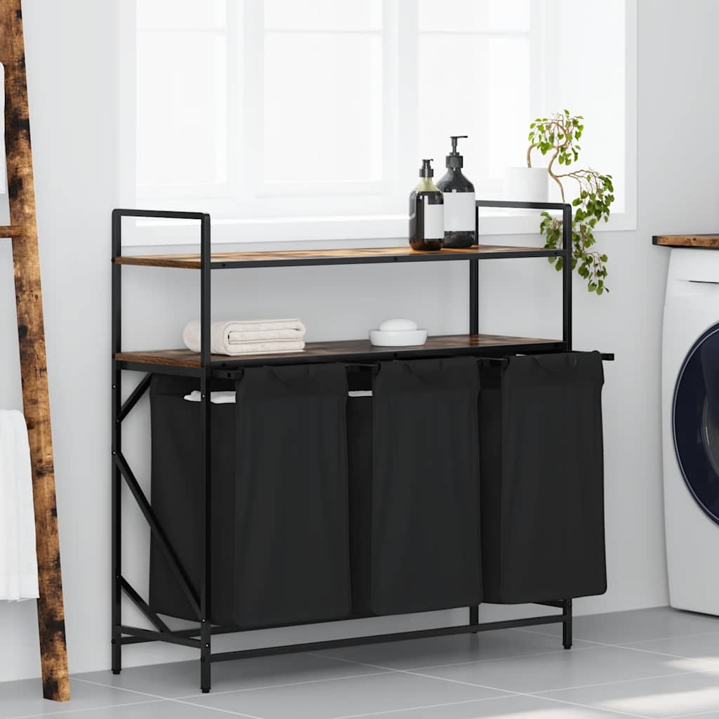 Wasmand 3 Vakken Met Planken Kleurig