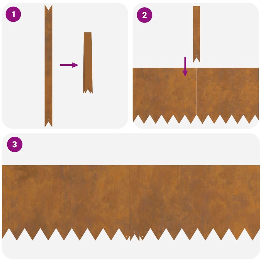 Gazonranden 30 Pcs Bruin 100 X 0.5 X 30 Cm