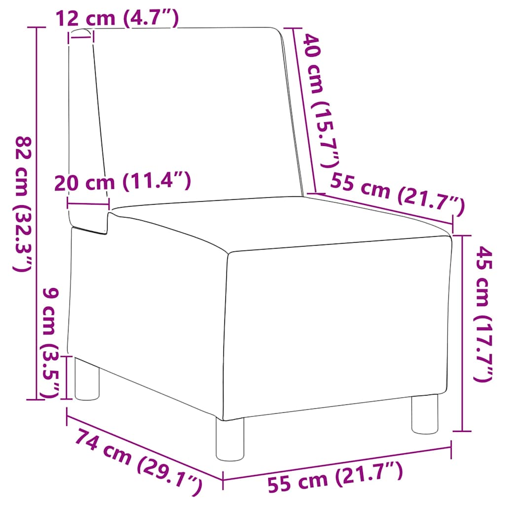 Modulaire Bankeenheid Armlos 3 Pcs 55 X 74 X 82 Cm