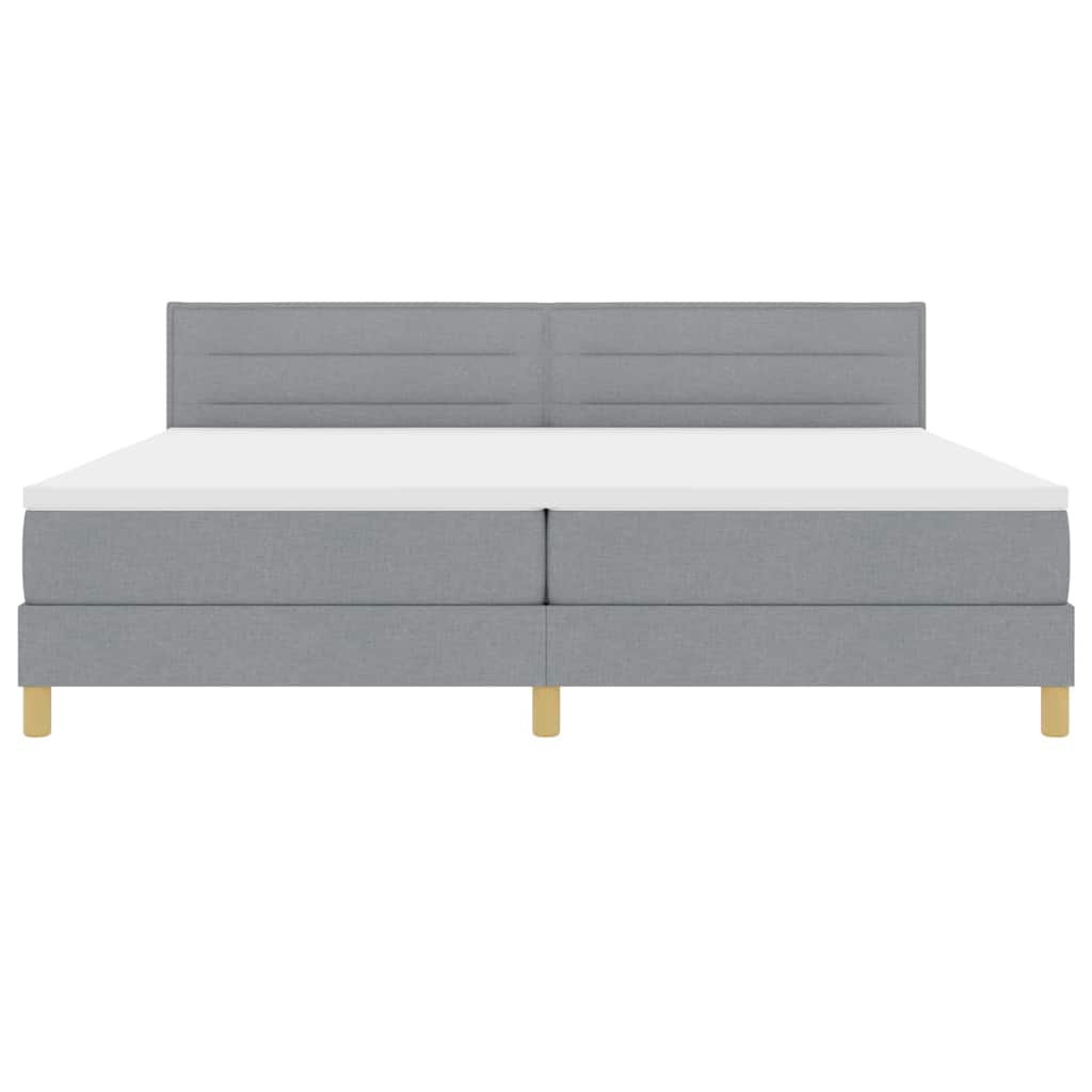 Boxspring Bed Met Matras Lichtgrijs Stof Lichtgrijs.