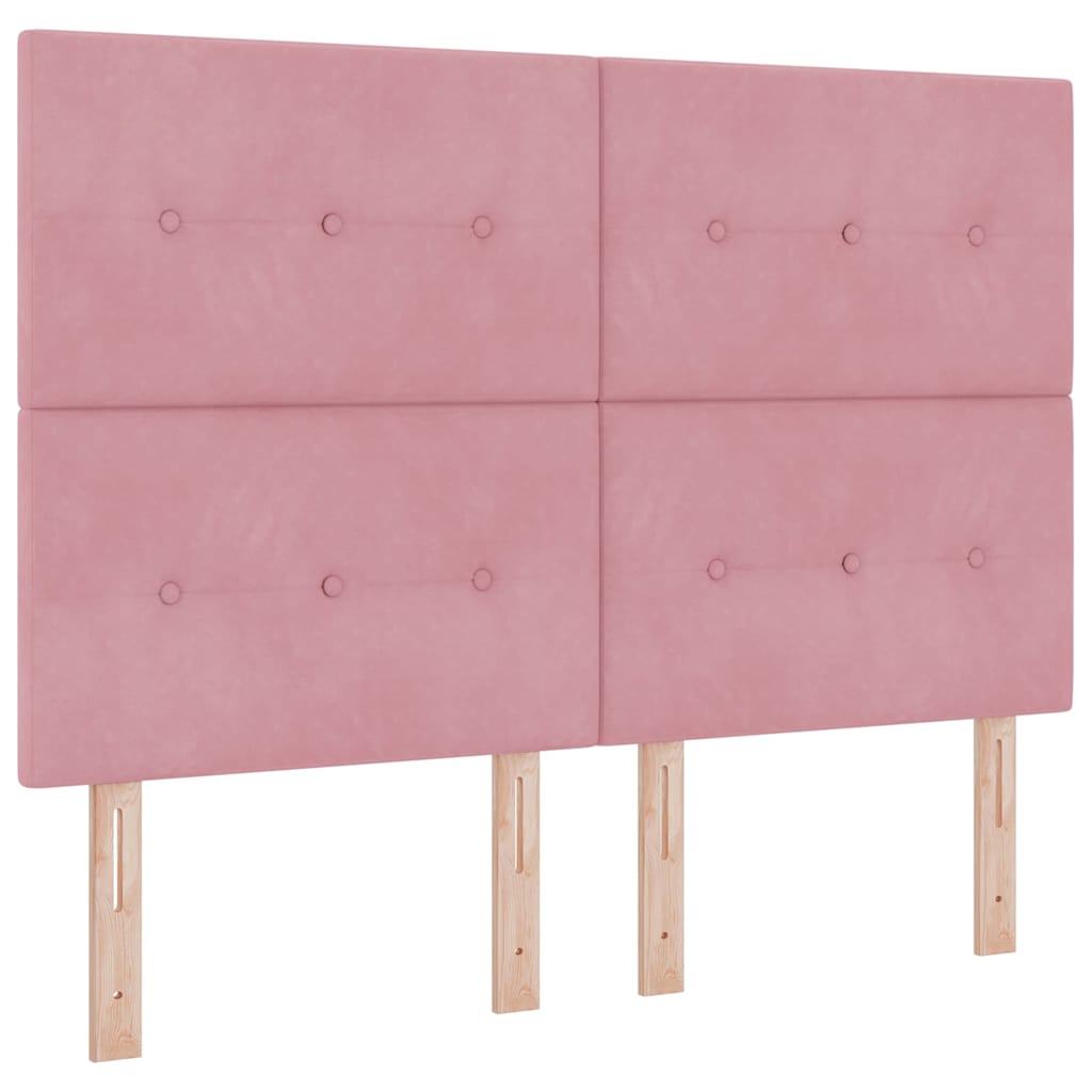 Boxspring Bed Met Matras Fluweel Roze