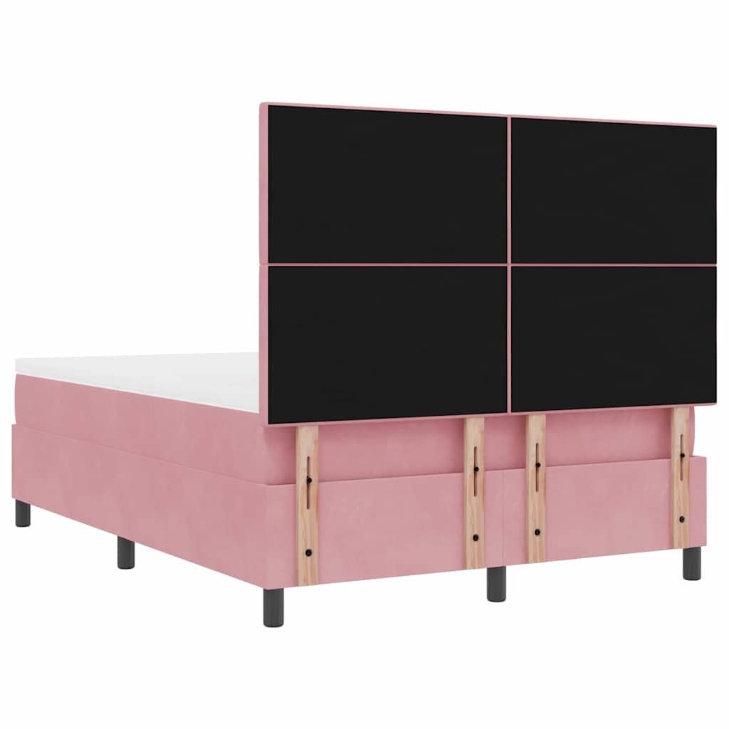 Boxspring Bed Met Matras Fluweel Roze