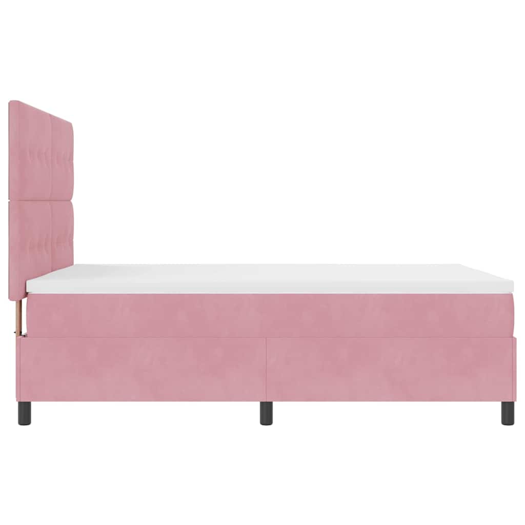 Boxspring Bed Met Matras Fluweel Roze