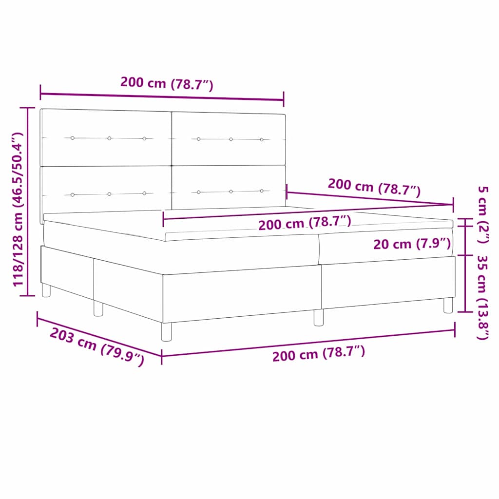 Boxspring Bed Met Matras Fluweel Donkergroen