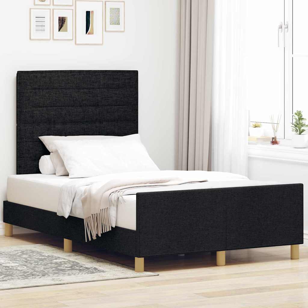 Bedframe Met Hoofdeinde Stof Zwart