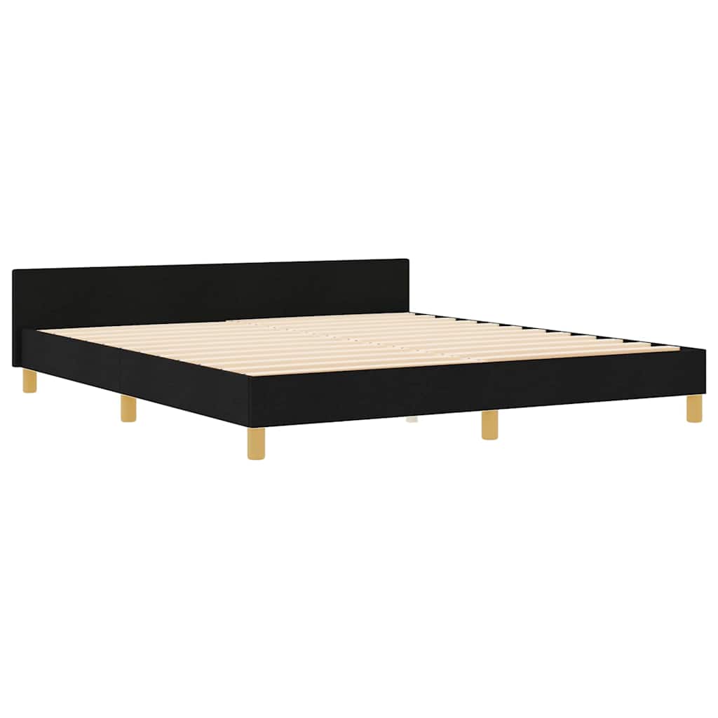 Bedframe Met Hoofdeinde Stof Zwart