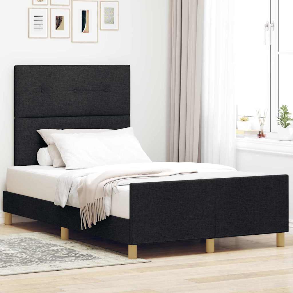 Bedframe Met Hoofdeinde Stof Zwart