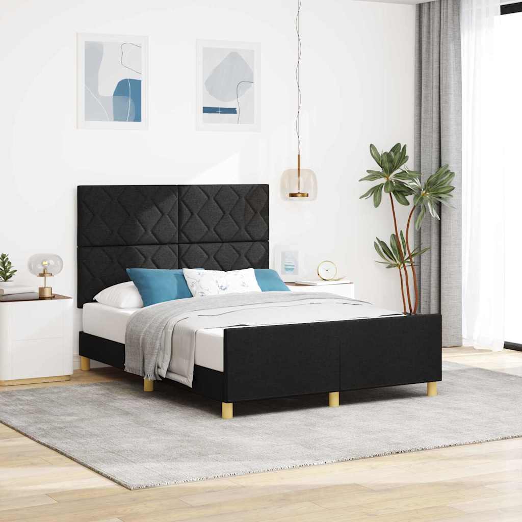 Bedframe Met Hoofdeinde Stof Zwart