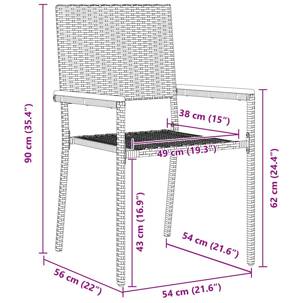 Tuin Eetset 11 Pcs Poly Riet