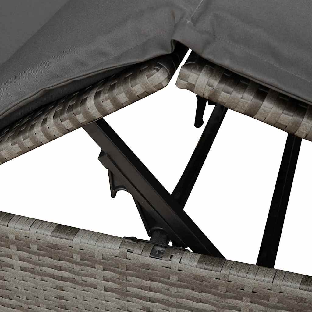 Dubbele Zonnebed Met Dak 205 X 129 X 200 Cm Pe Riet