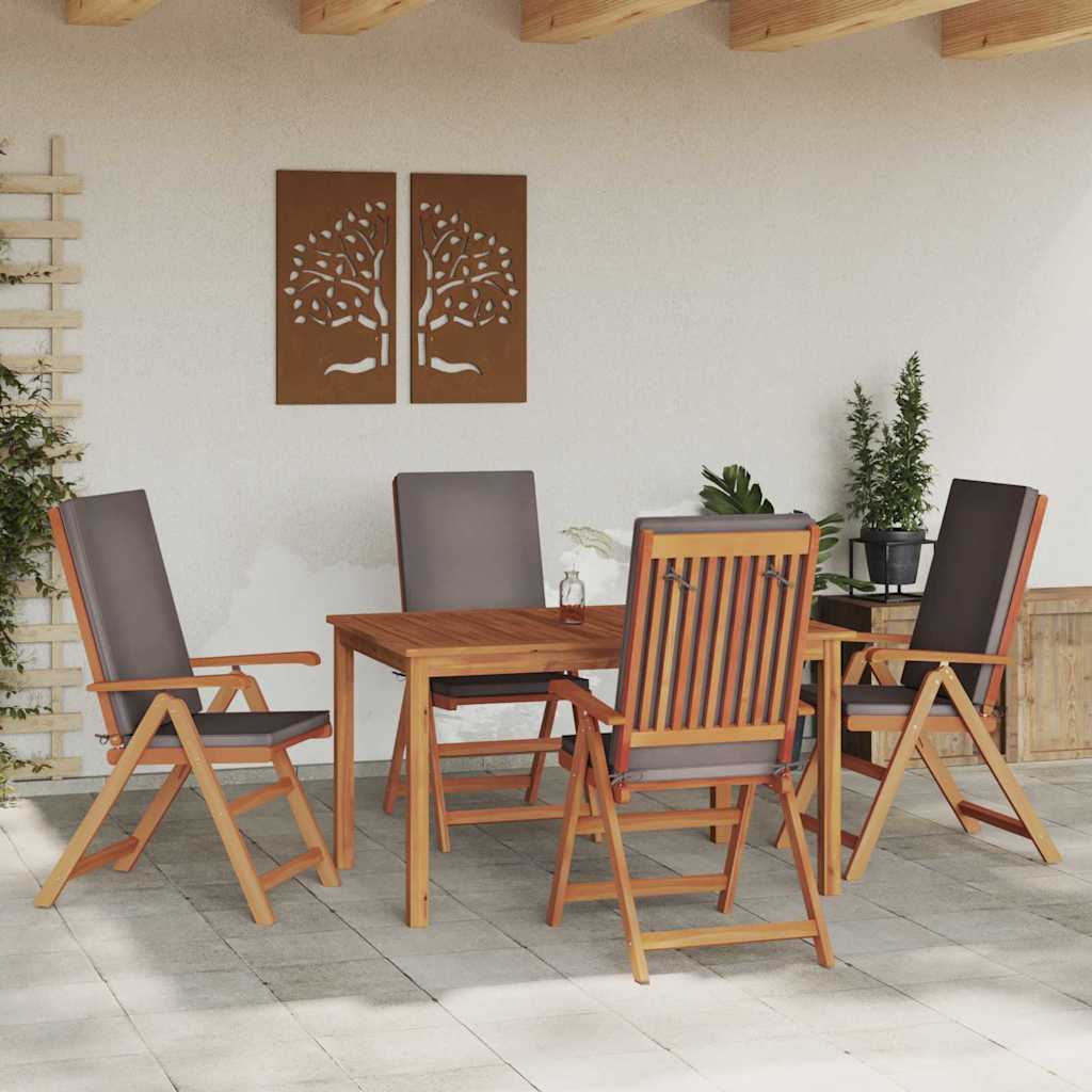 Tuinstoel 4 Pcs Bruin 57 X 71.5 X 104Cm Massief Teakhout