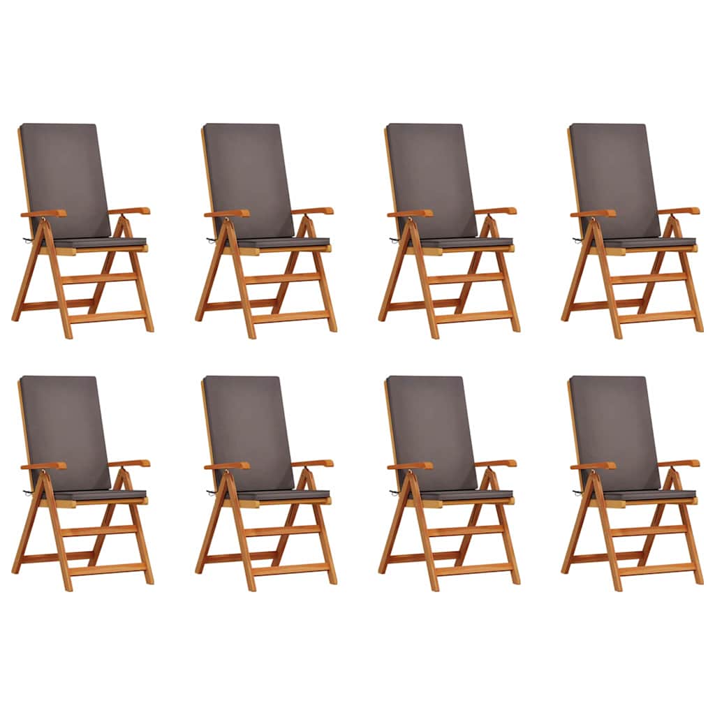 Tuinstoel 8 Pcs Bruin 57 X 71.5 X 104Cm Massief Teakhout
