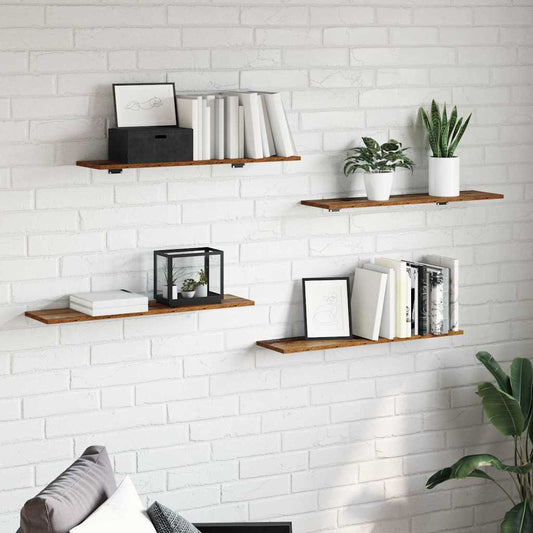 Boekenplank Bord 4 Pcs Bruin Bewerkt Hout Oud Hout