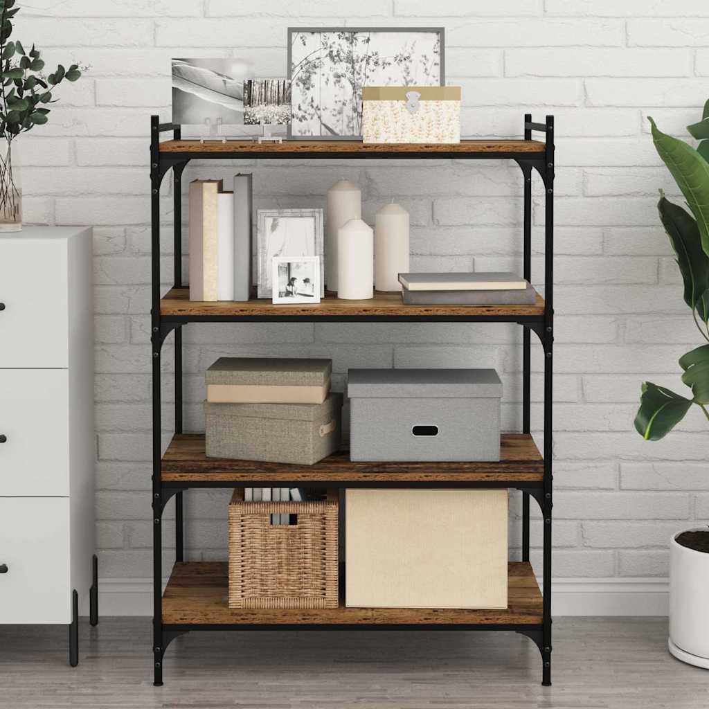 Boekenplank Bord 4 Pcs Bruin Bewerkt Hout Oud Hout