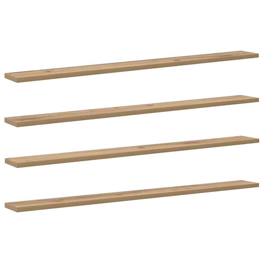 Boekenplank Bord 4 Pcs Bruin Bewerkt Hout Artisanaal Eikenkleurig