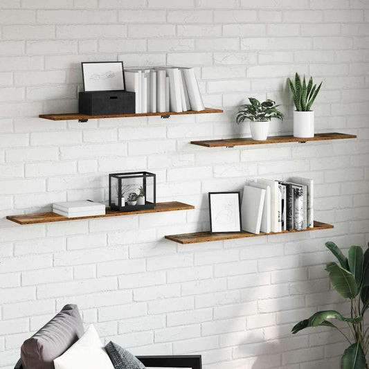 Boekenplank Bord 4 Pcs Bruin Bewerkt Hout Oud Hout