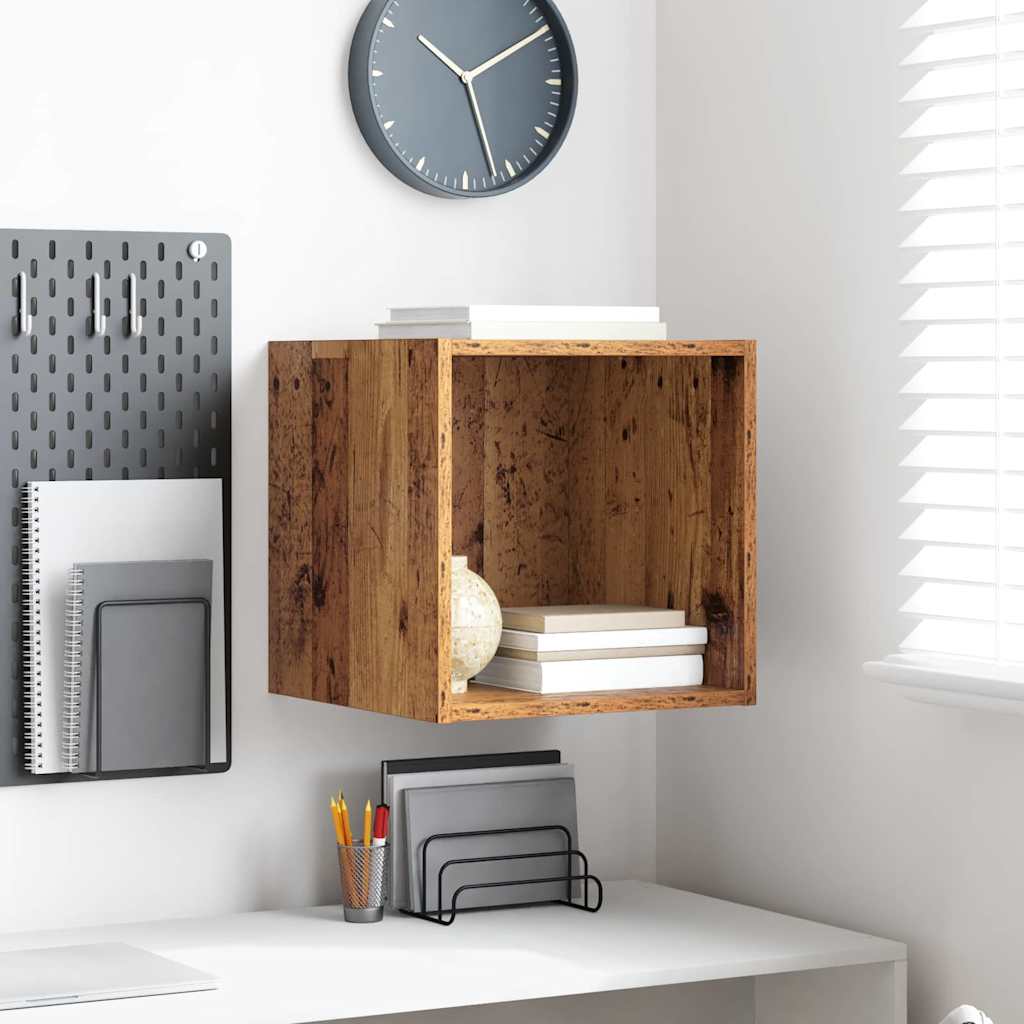 Wandkast Met Plank 37 X 37 X 37 Cm Bewerkt Hout