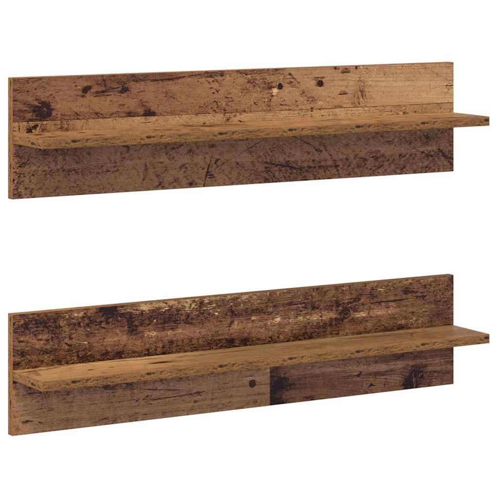 Wandplanken 2 Pcs 80 X 11,5 X 18 Cm Bewerkt Hout